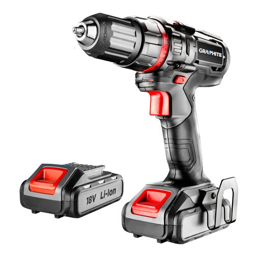 Wiertarko - wkrętarka akumulatorowa 2 x 18 V, Li-Ion / 1,5 Ah, walizka GRAPHITE