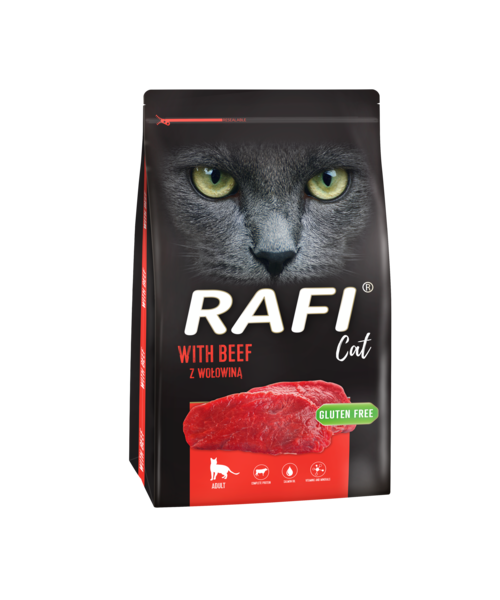 Sucha karma dla kotów z wołowiną 7 kg RAFI
