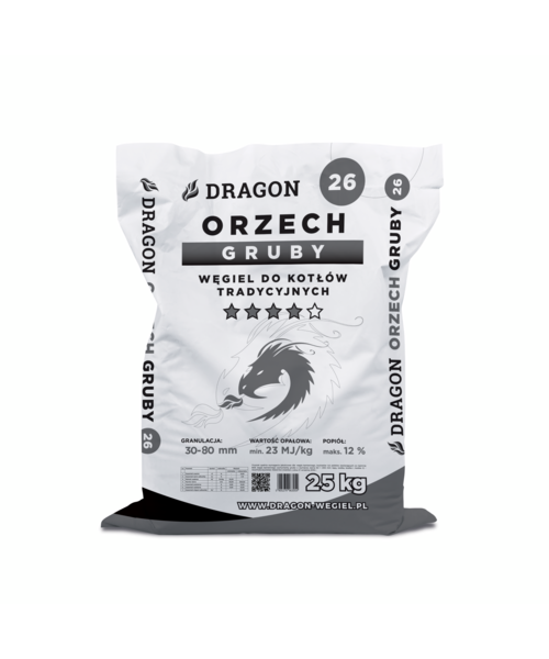 Węgiel ORZECH GRUBY 25 kg Dragon