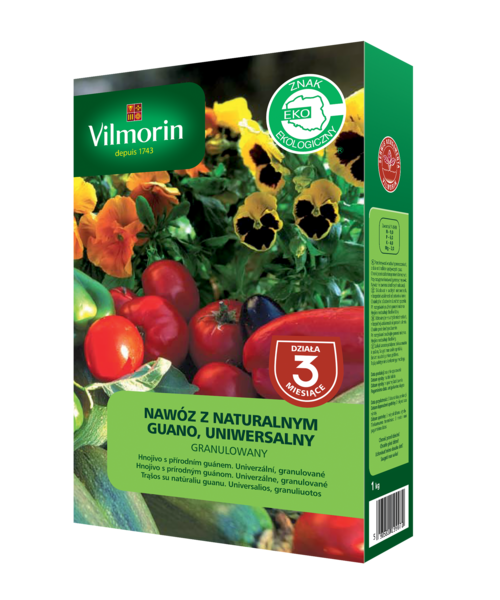 Nawóz z naturalnym guano uniwersalny do warzyw, drzew owocowych i roślin ozdobnych 1 kg Vilmorin Garden
