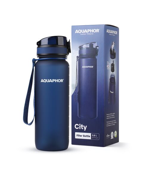 Butelka filtrująca City 800 ml granatowa