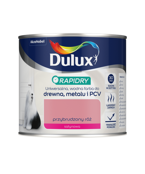 Farba akrylowa Dulux Rapidry 400 ml SAT przybrudzony róż