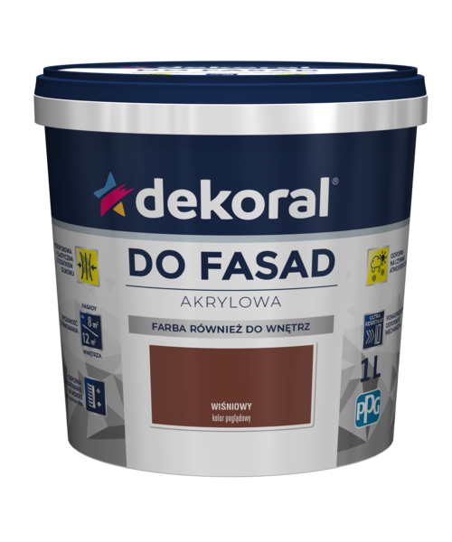 Akrylowa farba fasadowa Polinit wiśniowy 1 l