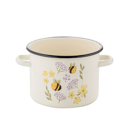 Garnek emaliowany prosty bez pokrywki Pszczoła 16 cm 2 l