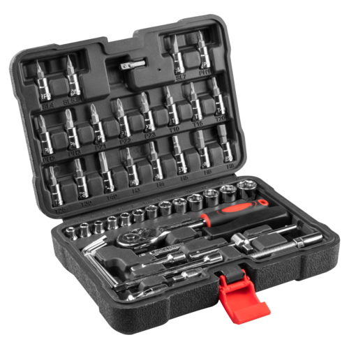 Klucze nasadowych 1/4" zestaw 49 sztuk 38D570 Top Tools