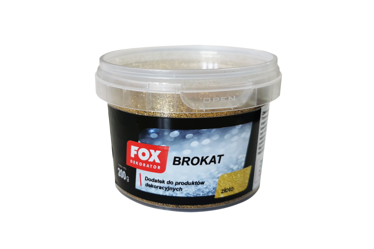 Ile Gram Brokatu Do Farby Dodatek do farb BROKAT 200 g złoto FOX - Bricomarche.pl