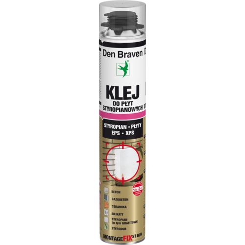 Klej do styropianów MONTAGEFIX-ST GUN szary 750 ml Den Braven