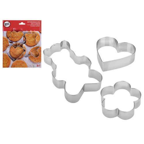 Wykrawaczki do ciasta Wyspa Okazji 3 sztuki srebrny