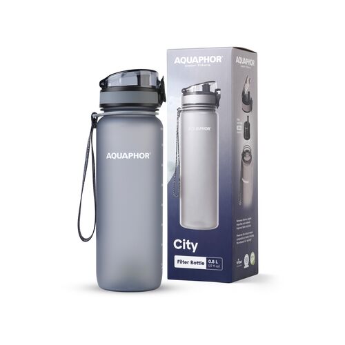 Butelka filtrująca City 800 ml szara