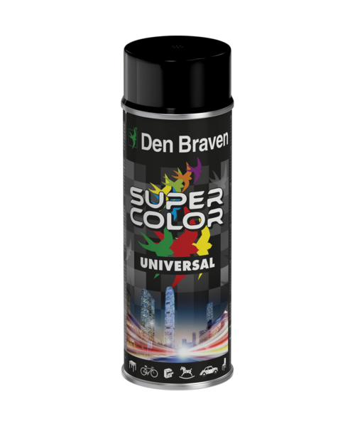 Lakier w aerozolu uniwersalny 400 ml czarny połysk