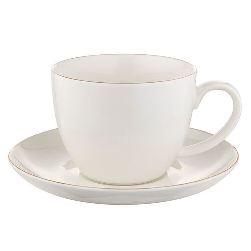 Filiżanka porcelanowa ze spodkiem Belissima 400 ml biały