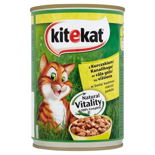 Karma dla kotów z kurczakiem w sosie pełnoporcjowa 400 g Kitekat