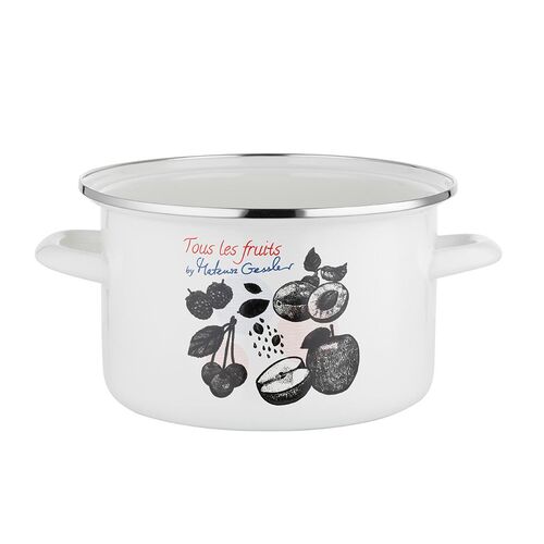 Garnek emaliowany prosty Fruits bez pokrywki 20 cm 3,75 l