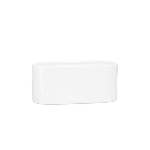 Osłonka ceramiczna ogródek storczyk 40 x 16,5 cm, biały (odcień szary) połysk symbol 650