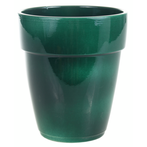 Osłonka storczyk ceramiczna 13 cm butelkowa zieleń CERMAX