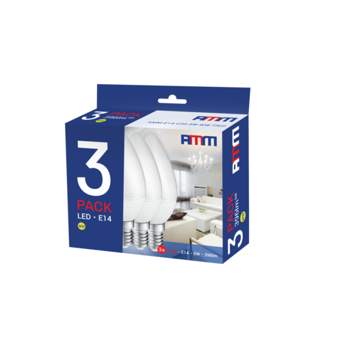 Żarówki LED AMM-E14-C30-5W-WW-TRIO 3 szt.