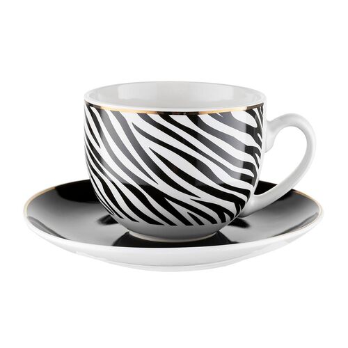 Filiżanka ze spodkiem Savana zebra 240 ml wielokolorowy