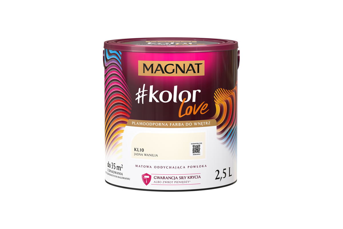 Grubo Nalozona Na Obrazie Jasna Farba - Farba #Kolor Love KL10 jasna wanilia 2,5 l Magnat - Bricomarche.pl
