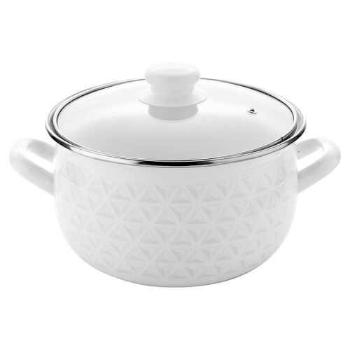 Garnek emaliowany Pyza Diamond z pokrywką 24 cm 5,6 l