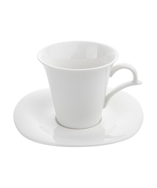 Filiżanki ze spodkiem Bella 220 ml 6 sztuk biały