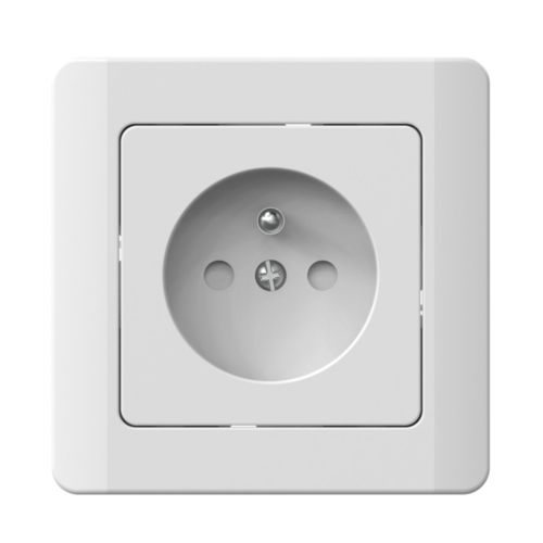 Gniazdo pojedyncze z uziemieniem silva białe