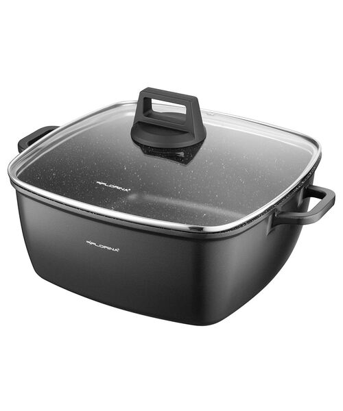 Garnek aluminiowy Chef kwadrat z pokrywką 28 x 28 x 12 cm 7,1 l