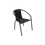 Fotel Bistro stal+rattan czarny