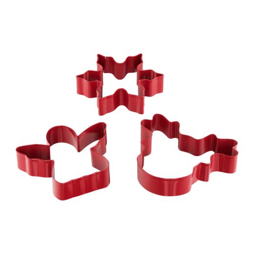 Wykrawaczki do pierniczków Noel czerwony/złoty anioł renifer gwiazda 3 sztuki AMBITION