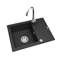 Zlewozmywak granitowy Rodos carbon 62 x 44 cm