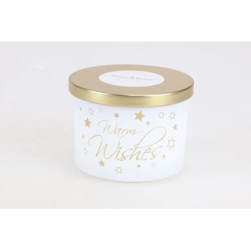 Świeca zapachowa 7,5 x 10,5 cm warm wishes złota