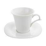 Filiżanki ze spodkiem Bella 220 ml 6 sztuk biały
