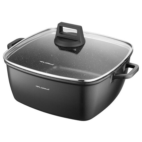 Garnek aluminiowy Chef kwadrat z pokrywką 28 x 28 x 12 cm 7,1 l