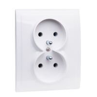 Gniazdo podwójne VEGA z uziemieniem białe