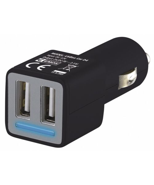 Zasilacz samochodowy 2 x USB 4,8 A max