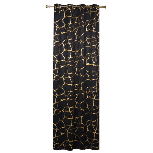 Zasłona z kółkami WUSTE 135 x 260 cm czarno-złota