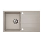 Zlewozmywak granitowy ZING 1-komorowy długi ociekacz 76 x 44 x 19,5 cm chrom/TON PURE SAND