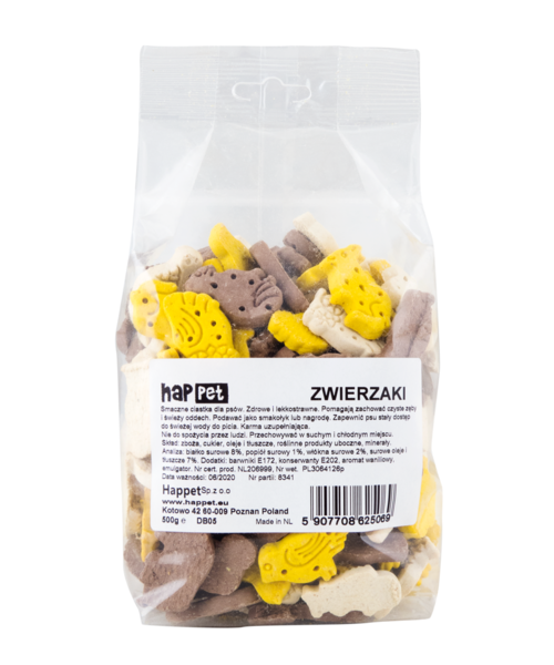 Przysmak dla psa ciasteczka zwierzaki 500 g Happet