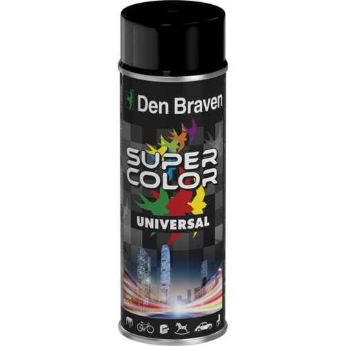 Lakier w aerozolu uniwersalny 400 ml czarny połysk