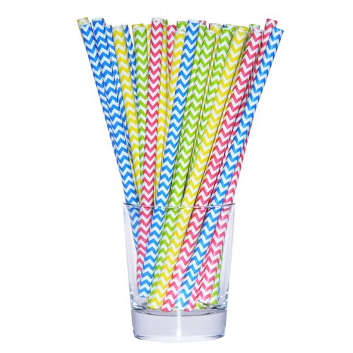 Słomka papierowa shake 8 mm 10 sztuk mix