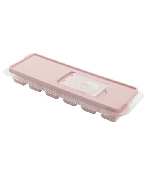 Foremki na kwadratowe kostki lodu z pokrywką 26,5 x 9 x 3,5 cm różowy