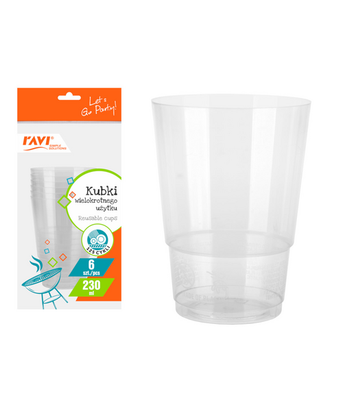 Kubek wielokrotnego użytku 230 ml 6 sztuk