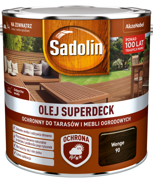 Olej do tarasów i mebli ogrodowych Superdeck Wenge 2,5 l Sadolin