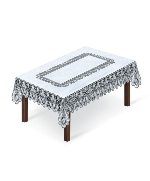 Obrus żakardowy 120 x 160 cm białoszary