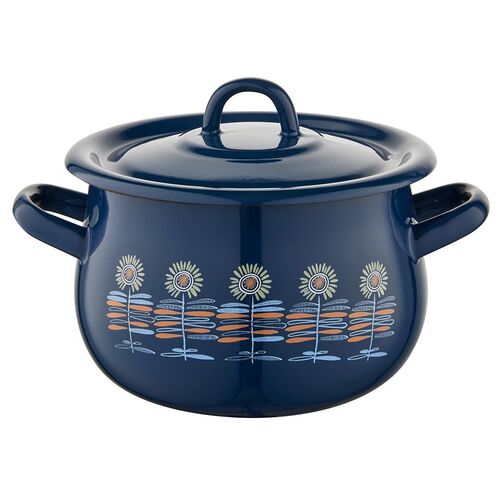 Garnek emaliowany baryłka z pokrywką Polino 22 cm 4,75 l
