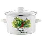 Garnek emaliowany prosty Szparagi z pokrywką 22 cm 4,8 l