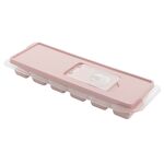 Foremki na kwadratowe kostki lodu z pokrywką 26,5 x 9 x 3,5 cm różowy