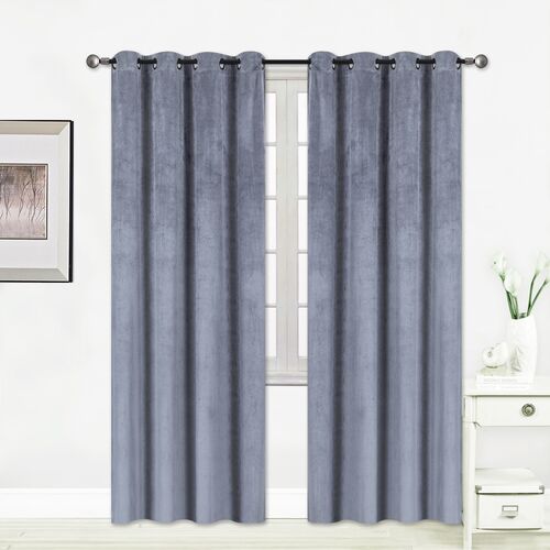 Zasłona Velvet szara 140 x 270 cm
