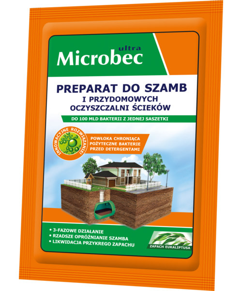 Preparat do szamb Microbec ultra 25 g zapach eukaliptusa Bros