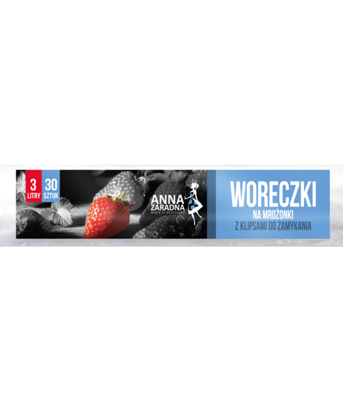 Woreczki na mrożonki z klipsami 3 l 30 sztuk Anna Zaradna