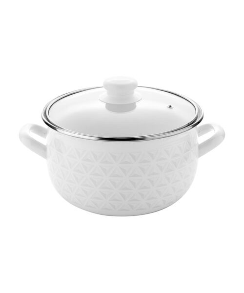 Garnek emaliowany Pyza Diamond z pokrywką 22 cm 5,3 l